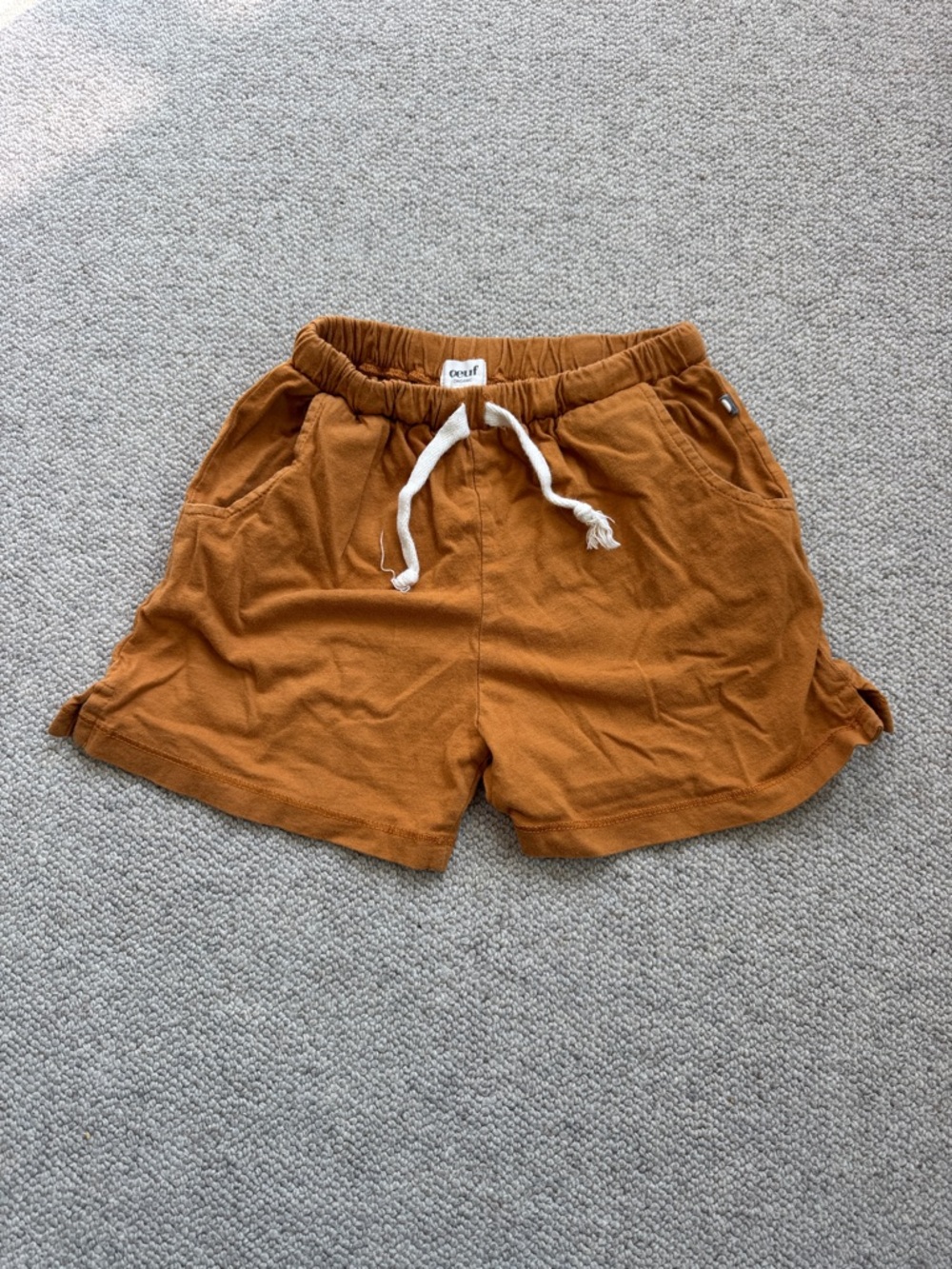 Oeuf Rust Orange Drawstring Kids Shorts